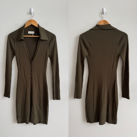 NICHOLAS • Jasmin Knit Tunic Dress in Khaki - Picture 4 of 12